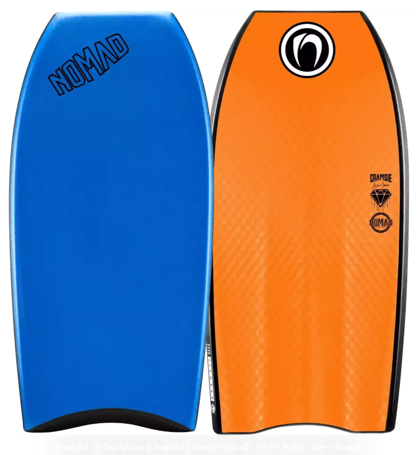 Prancha de bodyboard Nomad Cramsie Quad LTD PP Steel Green/Aqua Blue