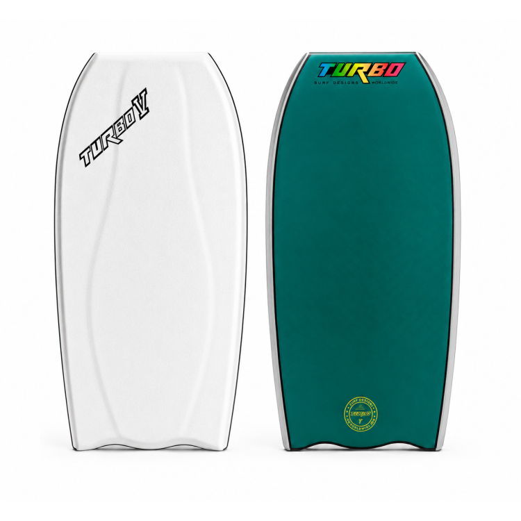 Prancha de bodyboard TURBO V BAT-TAIL WHITE/MALLARD GREEN